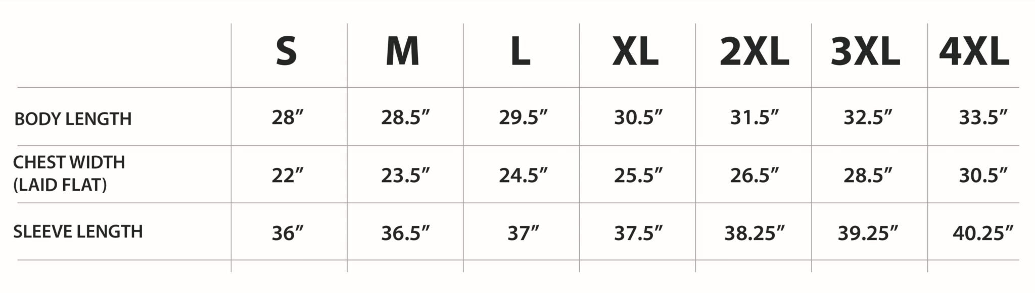 Size guide for FNC Embroidered Crew Pullover