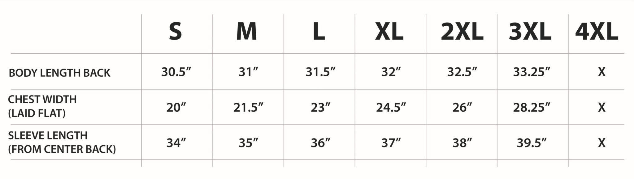 Size guide for FNC Embroidered Flannel Shirt