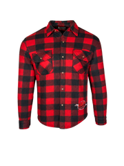 FNC Embroidered Polar Plaid Fleece Shirt