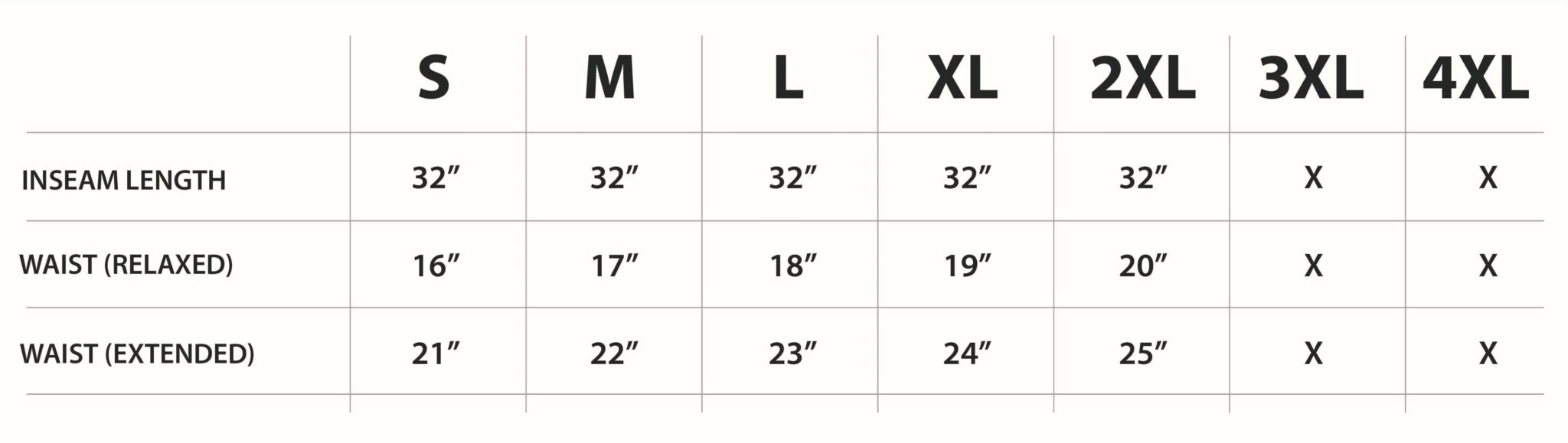 Size guide for FNC Embroidered Fleece Sweatpants