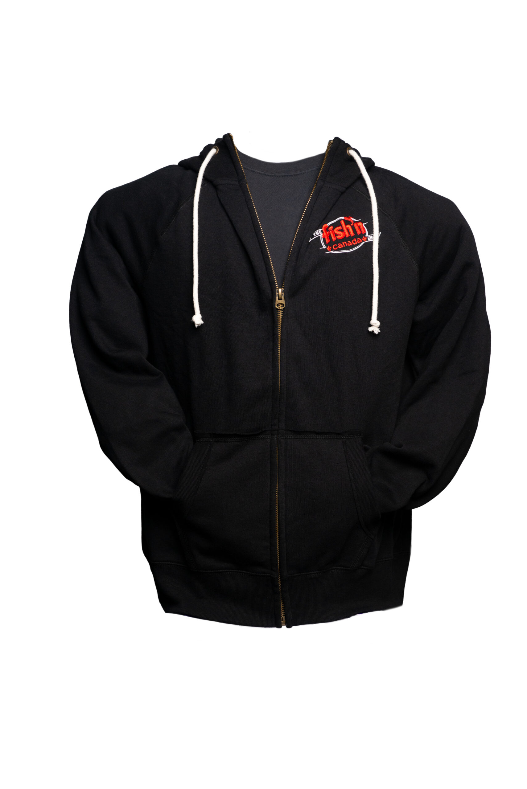 The Fish’n Canada Show Embroidered Zip-Up Hoodie – Black – Fish'n ...