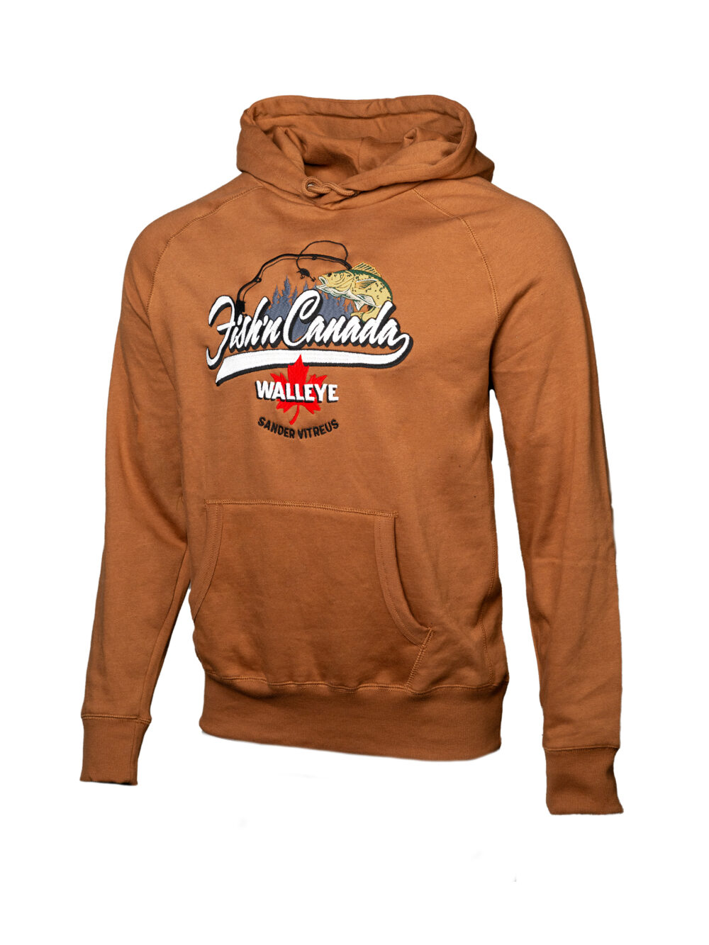 Fish'n Canada Embroidered WALLEYE Hoodie - Caramel - Image 2