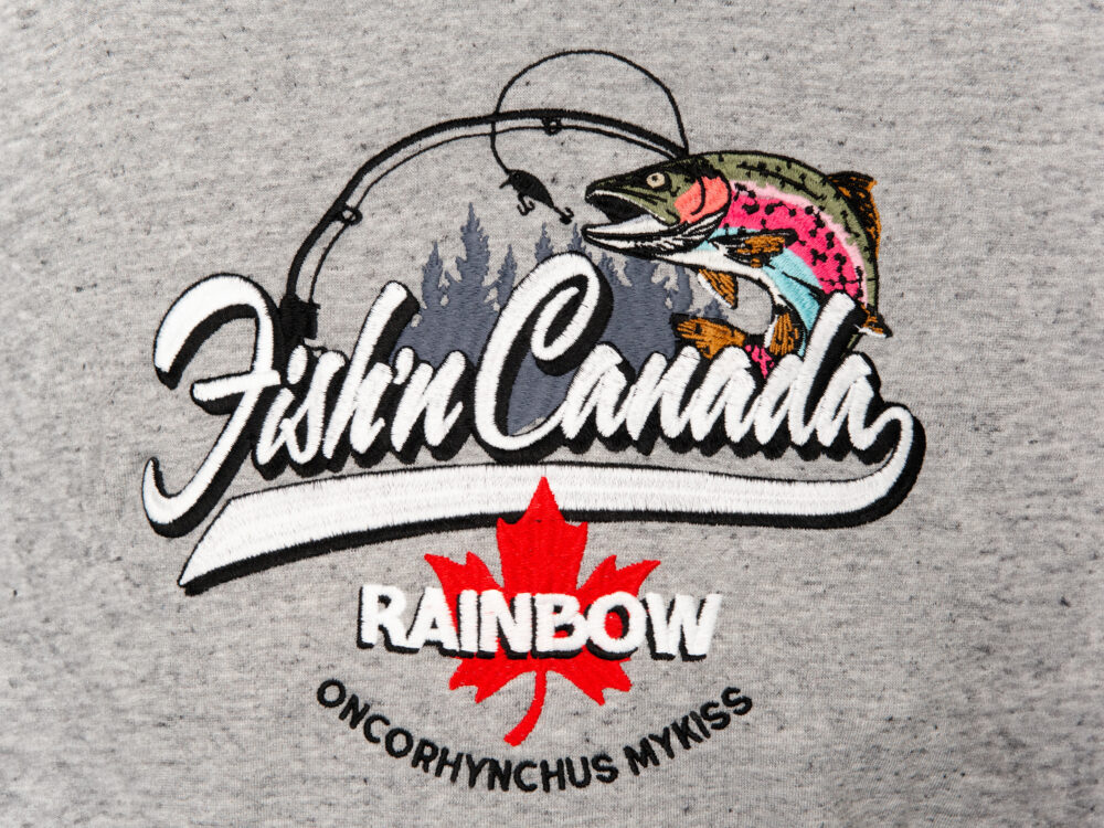 Fish'n Canada Embroidered RAINBOW Hoodie - Heather - Image 3