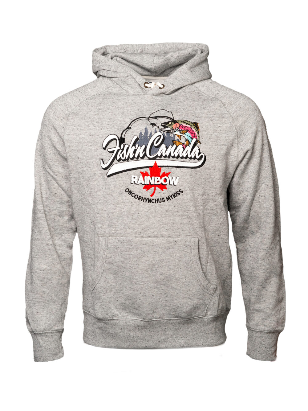 Fish'n Canada Embroidered RAINBOW Hoodie - Heather