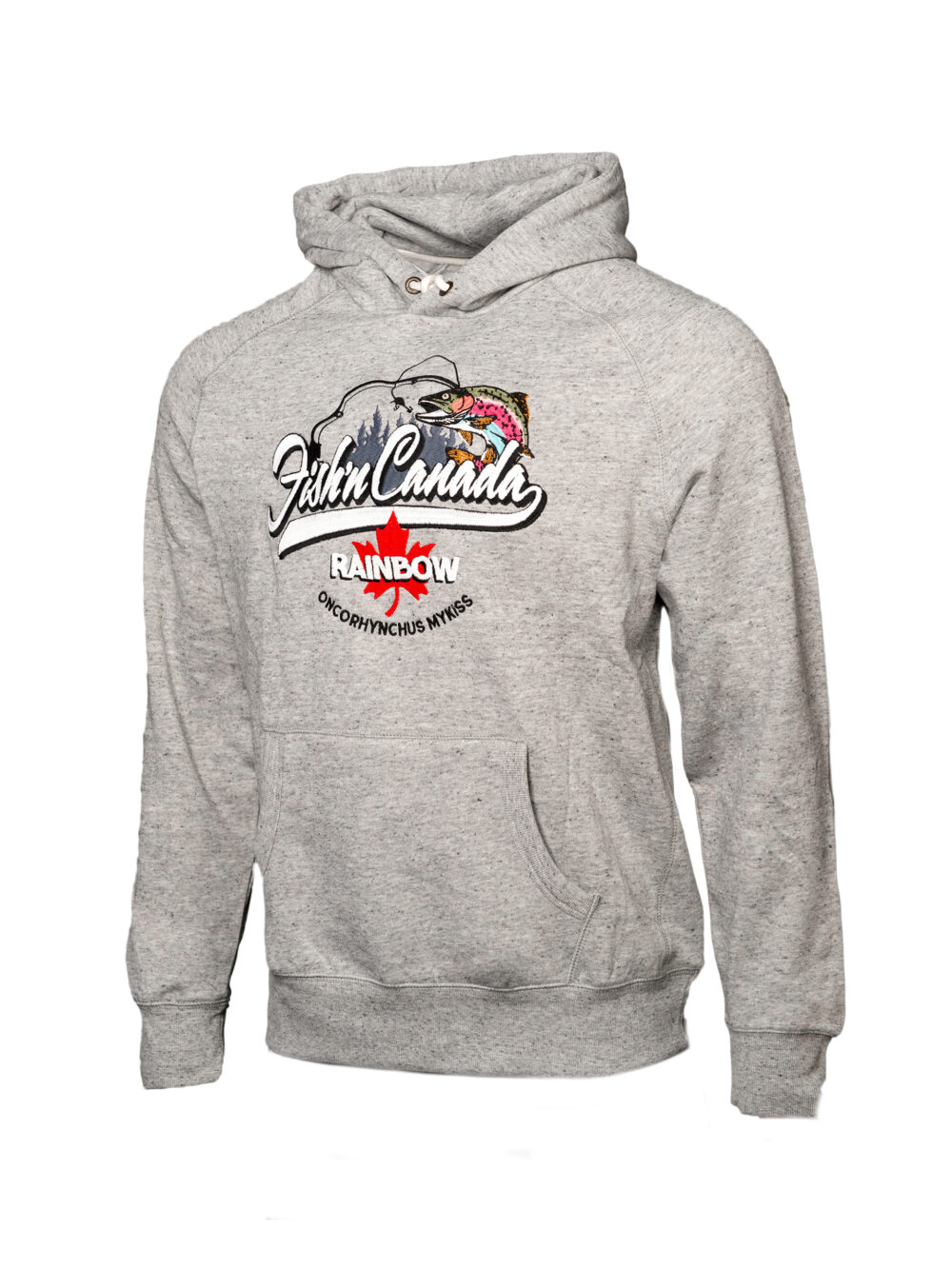 Fish'n Canada Embroidered RAINBOW Hoodie - Heather - Image 2